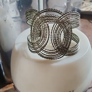 Elegant Silver-Toned Spiral Bracelet